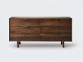 Cómodas madera oscura 6 cajones estilo moderno almacenamiento salón dormitorio 140x40x80 cm
