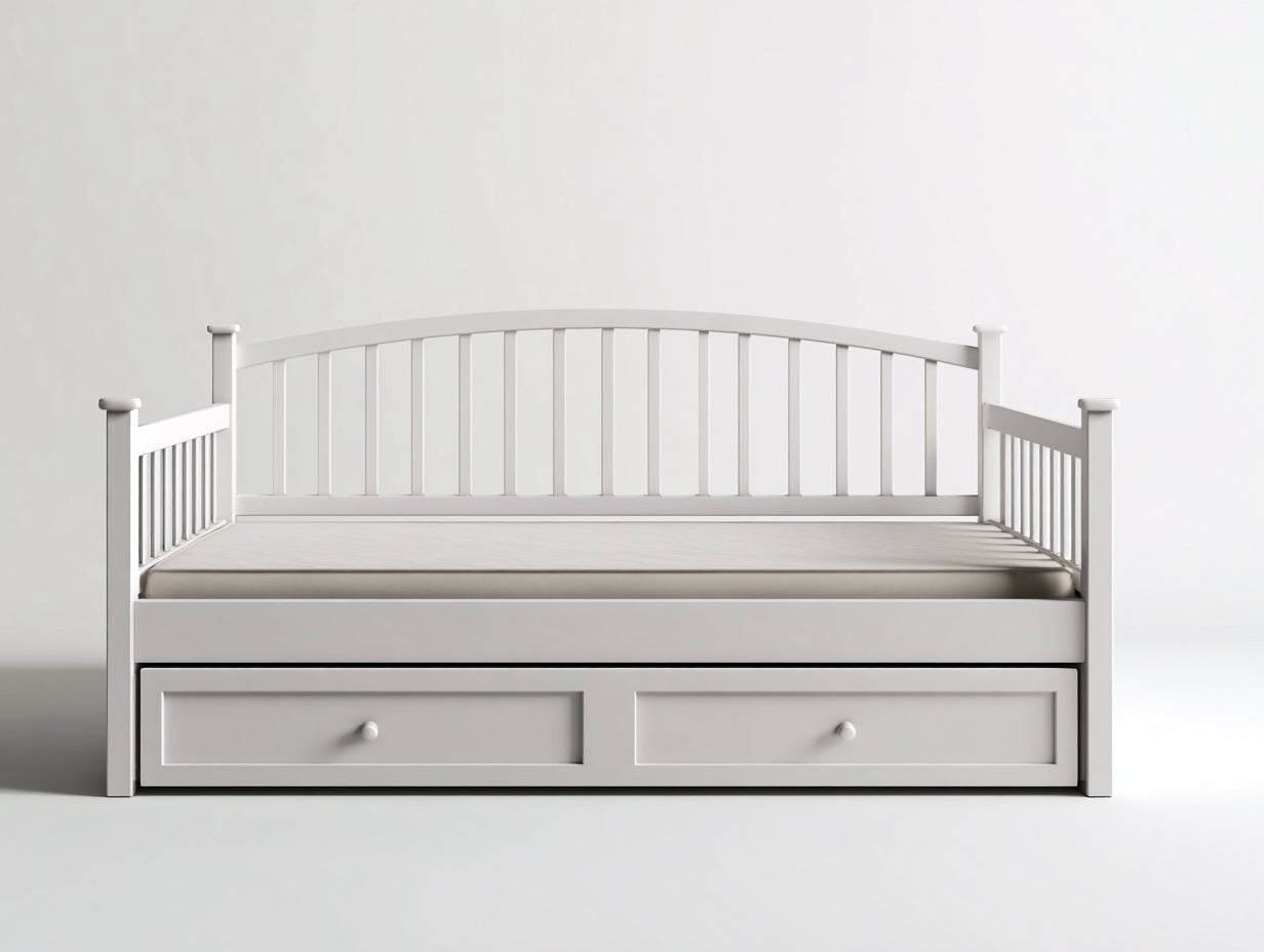 Sofás cama de madera blanca con 2 cajones 200x90x95 cm estilo moderno minimalista para dormitorio infantil