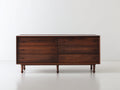 Cómoda de madera oscura 6 cajones 160x75x40 cm - estilo moderno clásico salón dormitorio