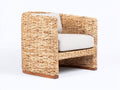 Sillones de ratán de fibras naturales con cojín acolchado 86 x 84 x 76 cm - Madera natural-Beige - Diseño contemporáneo para salón y terraza