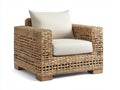 Sillones de ratán sillón individual de jardín ratán natural color beige 85x85x78 cm estilo exterior moderno elegante
