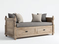 Sofás cama madera natural con almacenamiento 2 cajones estilo rústico moderno 200x80x75 cm