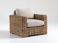 Sillones de ratán de ratán natural con cojines acolchados 92 x 88 x 78 cm - Marrón natural-Beige - Diseño moderno para salón y terraza