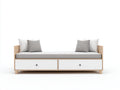 Sofás cama sofá cama de madera con almacenamiento 200x90x85 cm - Blanco-Roble claro-Gris - Estilo escandinavo funcional
