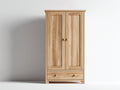 Armarios madera natural 2 puertas 1 cajón estilo moderno almacenamiento dormitorio 90x50x180 cm