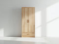 Armarios madera natural 2 puertas 1 cajón estilo moderno almacenamiento dormitorio 80x50x180 cm