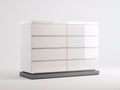 Cómoda blanca brillante 8 cajones 120x80x40 cm - estilo moderno minimalista dormitorio salón