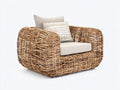 Sillones de ratán sillón individual tejido natural estilo exterior 100x95x80 cm diseño jardín terraza