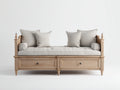 Sofás cama de madera natural con 2 cajones 200x85x90 cm estilo clasico moderno para salon dormitorio